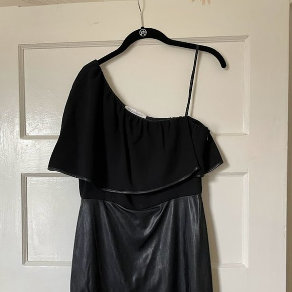 BCBGeneration Faux Leather One Shoulder Dress - Picture 1 of 5